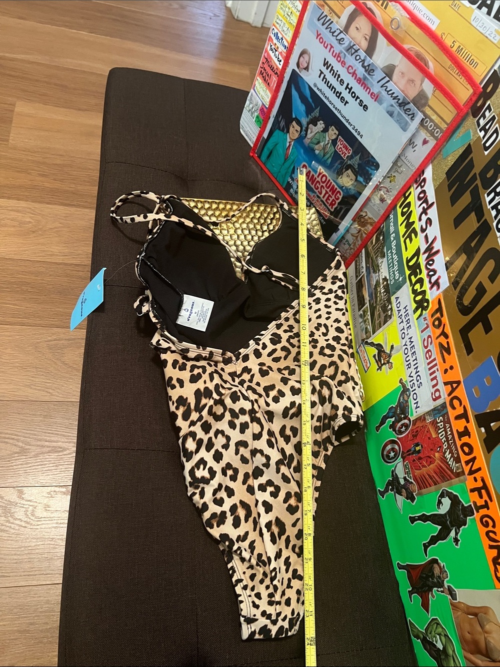 #3125**Women V-Neck Leopard Print One-Piece Swimsuit -o’rageous - Picture 10 of 17